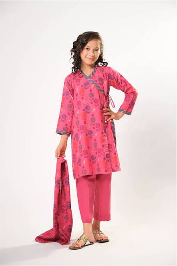 PINK PRINTED KURTA AND TROUSER SET