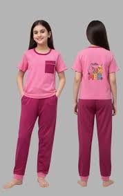 PINK T-SHIRT AND DARK PINK TROUSER SET