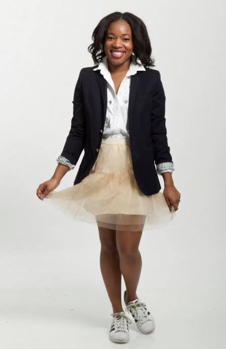 NAVY BLAZER, WHITE SHIRT, AND TULLE SKIRT SET